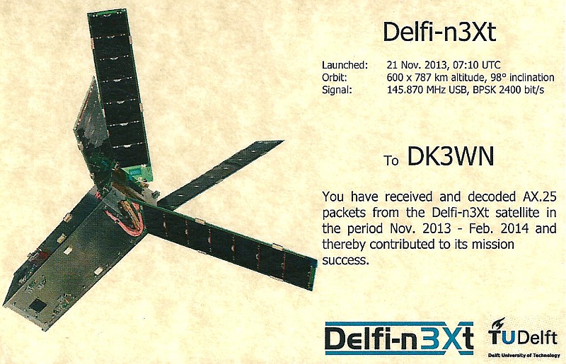 Delfi-Next QSL